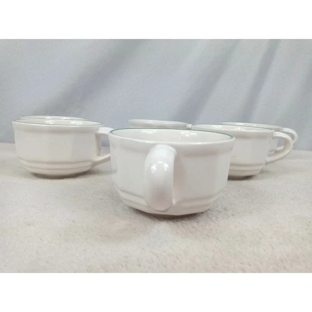 Set of 6 Pfaltzgraff Christmas Heritage Cups Mugs Holiday Christmas Tree Green T - Picture 4 of 13